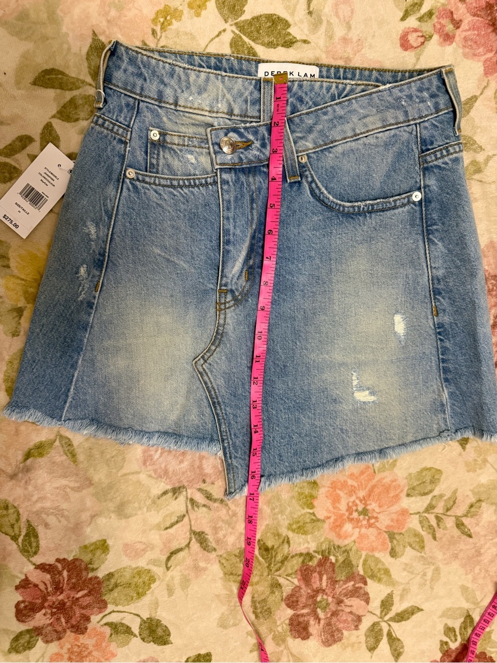 Derek Lam NWT Y2K Denim Crossover Distressed CLEO Mini Skirt - Picture 9 of 9